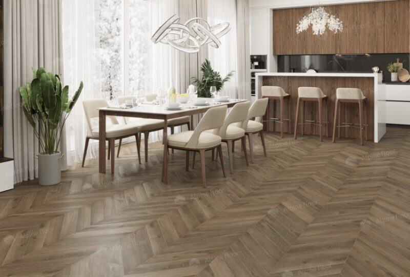 LVT плитка  Дуб Насыщенный Шеврон Chevron