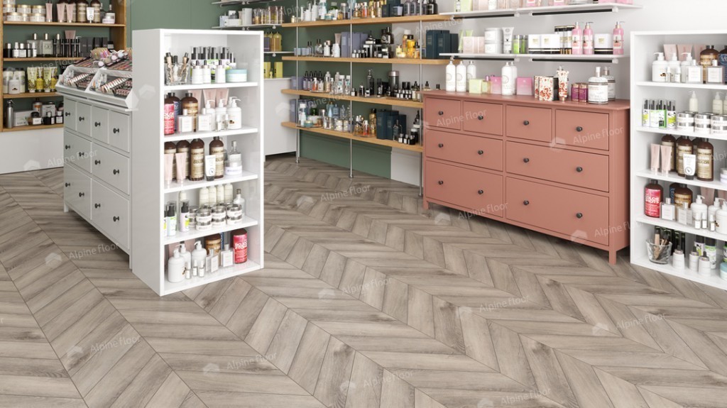 LVT плитка  Дуб Исида Шеврон Chevron