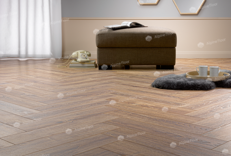 Ламинат Дуб Лазурный Елка европейская Herringbone 12 BR Balearic oak 622